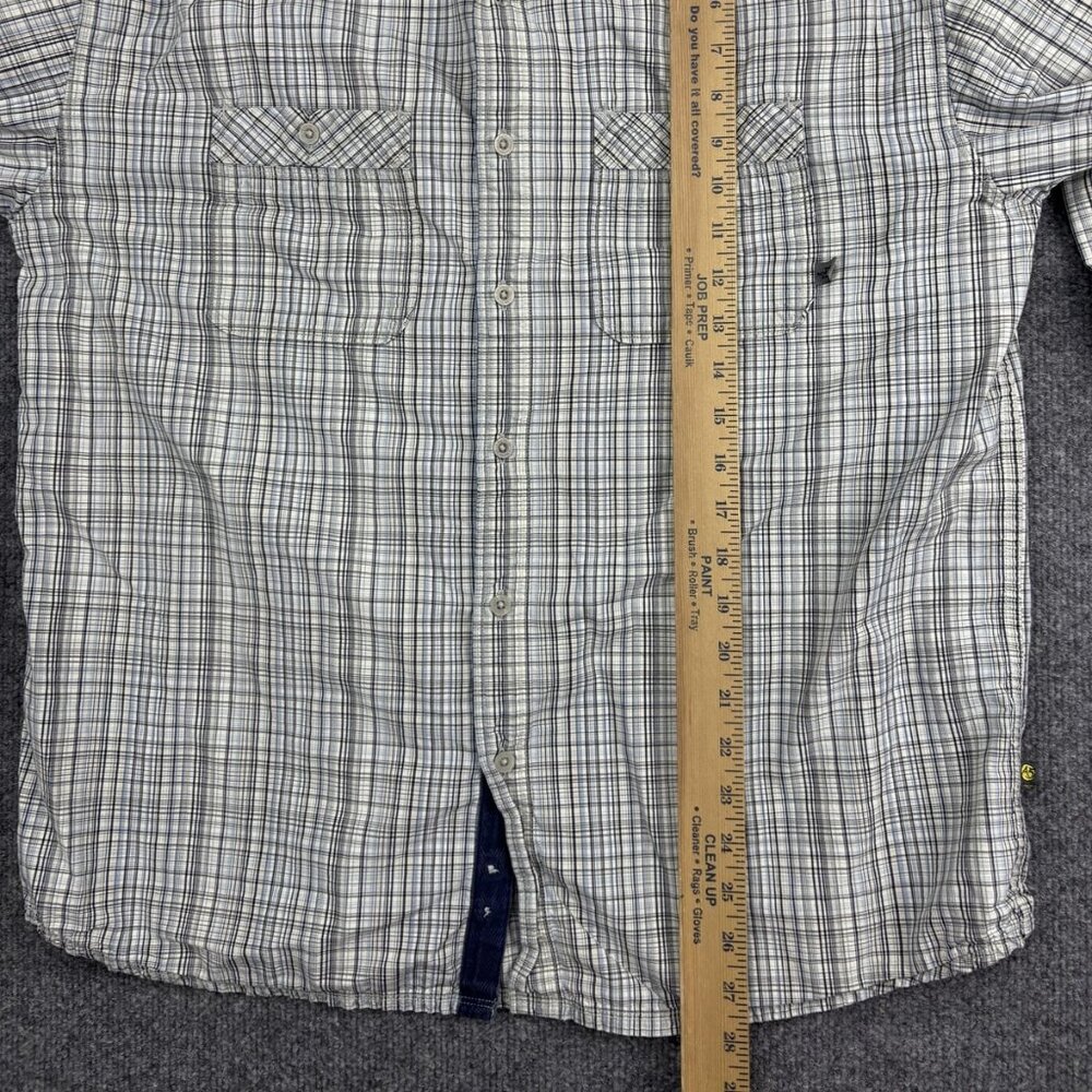 The North Face Shirt Mens Large Beige Blue Plaid Button Front Long Sleeve - Picture 4 of 7